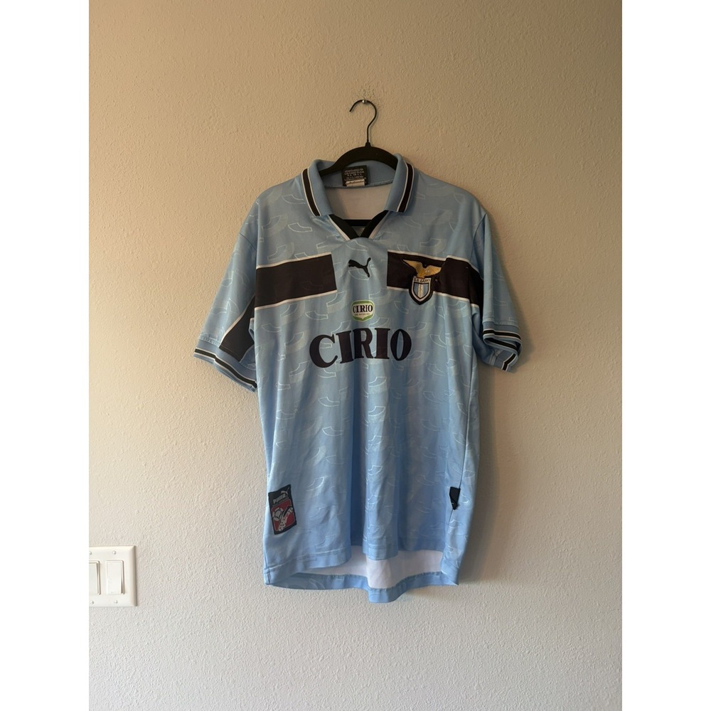 Vintage SS Lazio Soccer Blue Jersey 1999 2000 Puma  L CIRIO Football Shirt Men‎